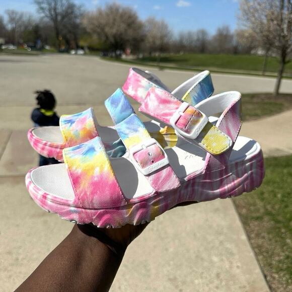 Skechers Women's Cali Gear D'Lite‎ 2.0 Molded 3-Strap Luxe Foam Sandals Size 10 - Picture 10 of 16